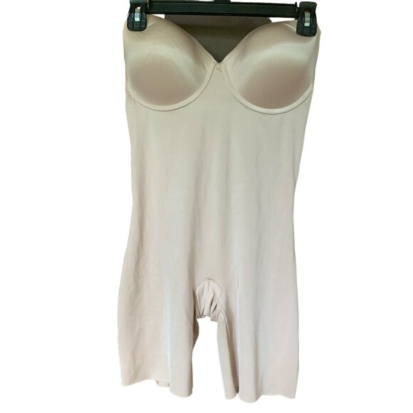 SPANX Other - Spanx Beige Suit Your Fancy Strapless Cupped Mid-Thigh Bodysuit Size XL